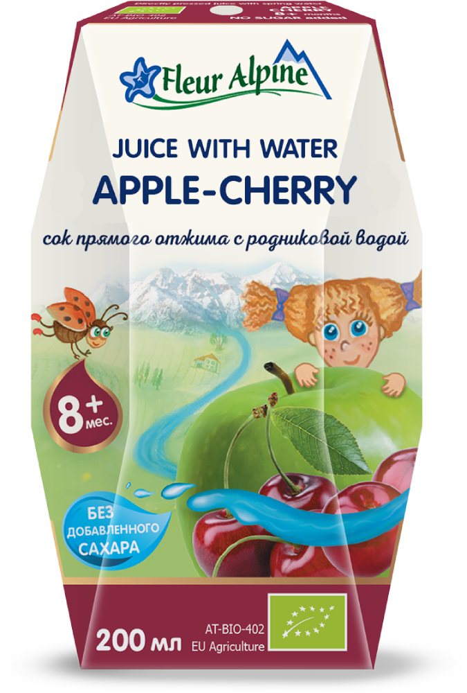 Baby Apple-Cherry juice with water from 8 months