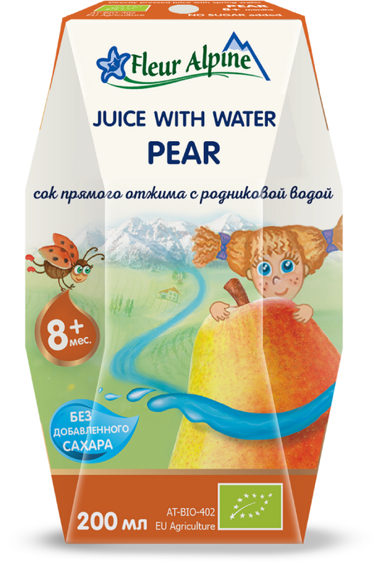 Baby Pear juice with water from 8 months